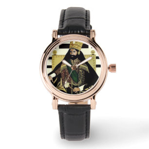 Montre Lion of Judah Haile Selassie Rastafari Gold Watch
