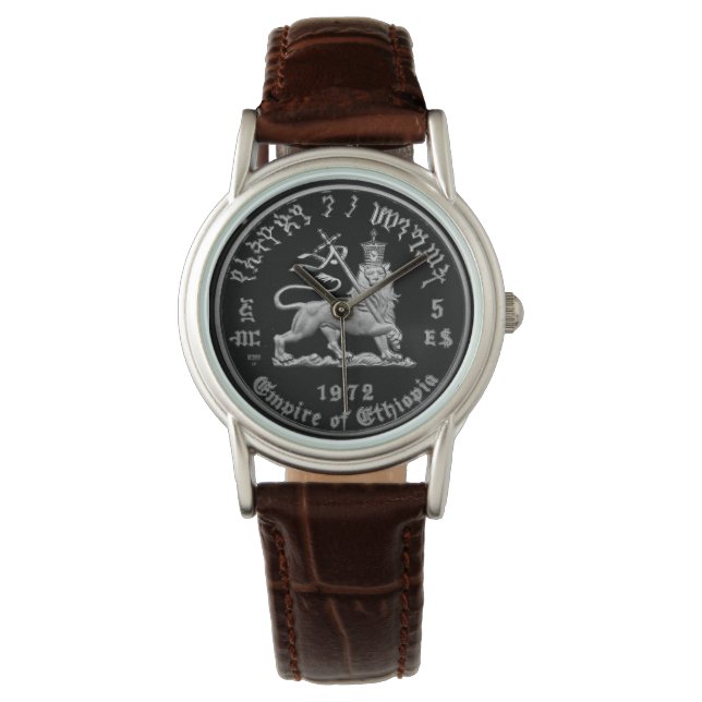 Montre Lion of Judah Haile Selassie Rastafari Gold Watch (devant)