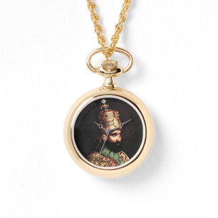 Montre Lion of Judah Haile Selassie Rastafari Gold Watch