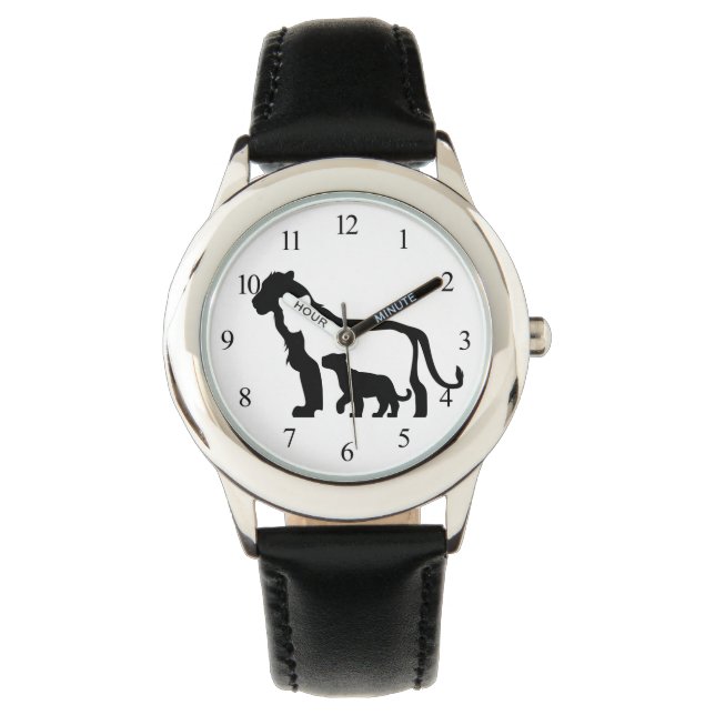 Montre Lions noirs et blancs (devant)