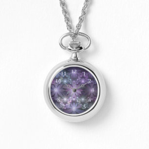 Montre Lit de fleurs tendance brillant art fractal abstra
