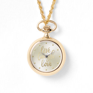 Montre Live Laugh Love Faux Gold Letting