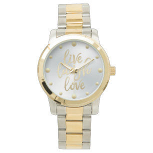 Montre Live Laugh Love Faux Gold Letting