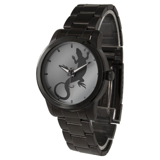 Montre Lizard Art Watch Cool Reptile Art Wrist Watch (Incliné)