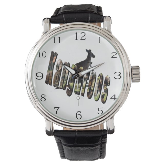 Montre Logo Argent Kangaroo Et Kangaroos, (devant)