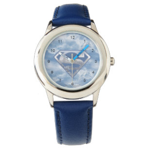 Montre Logo bleu-clair de ville du S-Bouclier de