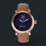 Montre Logo Bleu Marine | Entreprise Corporative Professi<br><div class="desc">Améliorez votre marque avec ce design de logo personnalisé bleu marine. Parfait pour les cadeaux d'entreprise, la reconnaissance des employés ou les objets promotionnels, ce design professionnel permet au logo de votre entreprise de briller dans un style corporatif élégant. Élégant, polyvalent et professionnel - idéal pour élever l'identité de votre...</div>