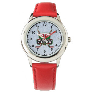 Montre Logo de hockey sur glace Cymru Wales Wrist Watch