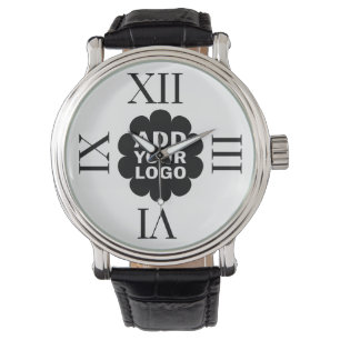 Montre Logo de l'entreprise Promotions noir et blanc