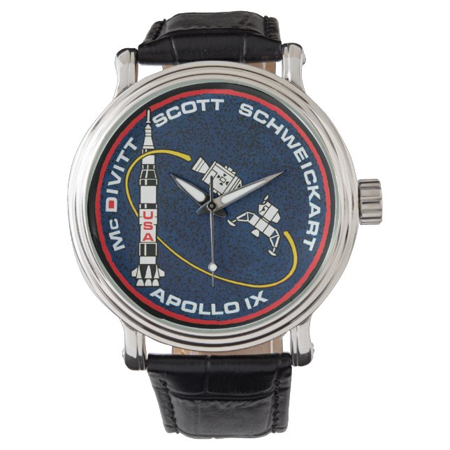 Montre Logo de patchs de mission Apollo 9 NASA (devant)