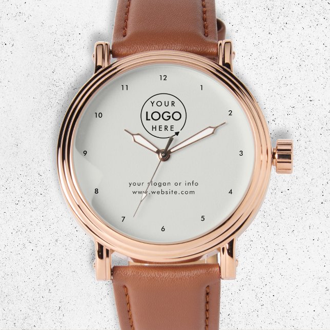 Montre Logo d'entreprise | Gris Moderne Minimaliste Entre (Créateur téléchargé)