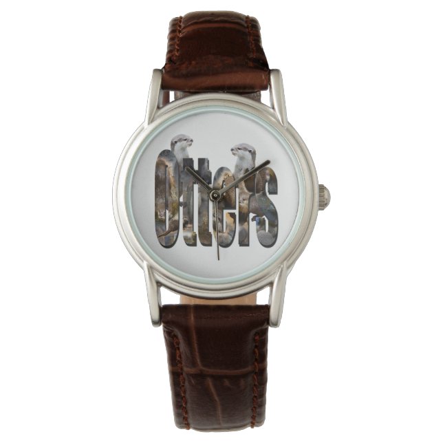 Montre Logo d'image de loutres avec des loutres (devant)