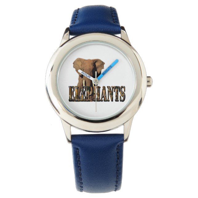 Montre Logo d'image d'éléphants fait d'éléphants (devant)