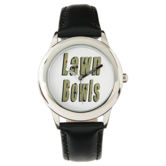 Montre logo dimensionnel de Lawn Bowl, (devant)