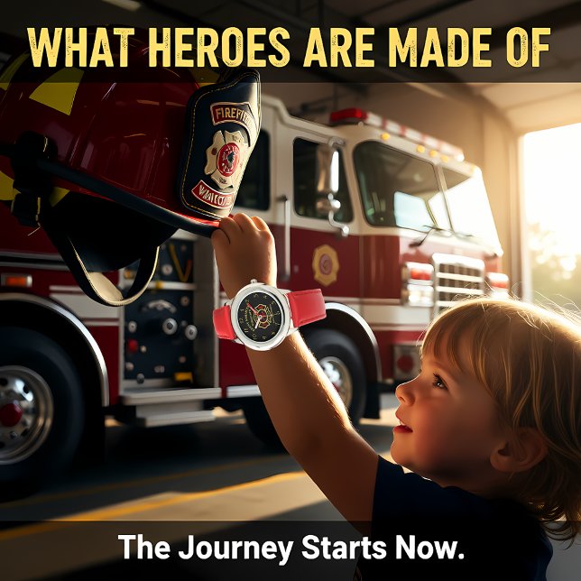 Montre Logo du service d'incendie Badge noir et or (Créateur téléchargé)