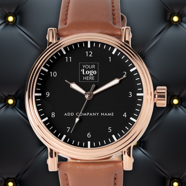 Montre Logo Et Nom De L'Entreprise Promotionnel Noir (Créateur téléchargé)