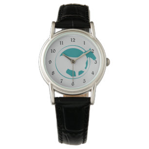 Montre Logo moderne Turquoise Horse Circle