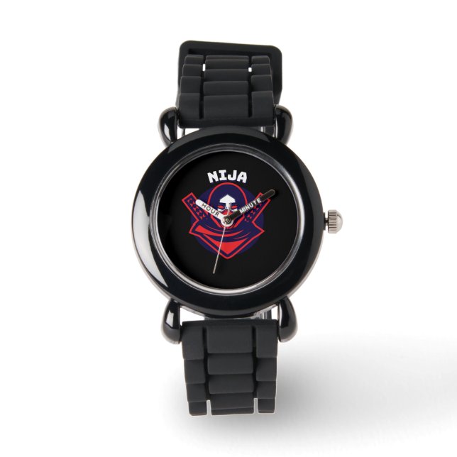 Montre Logo Ninja – Emblème de Guerrier Audacieux (Recto)