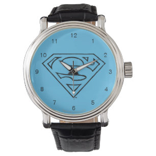Montre Logo noir simple d'ensemble du S-Bouclier   de