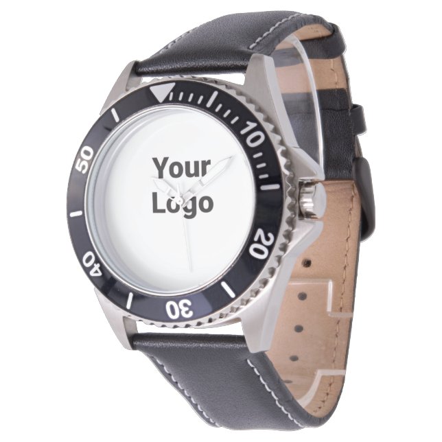 Montre Logo personnalisé simple et élégant ici société (Incliné)