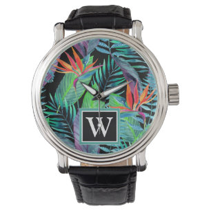 Montre L'oiseau d'aquarelle du paradis ajoutent votre