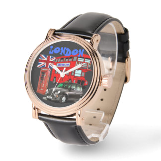 Montre london red bus et icônes d'england tshirt