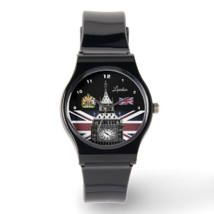 Montre Londres vintage, Emblem, drapeau britanniqu