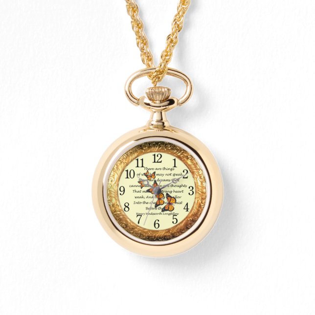 Montre Longfellow ~ Papillons monarques ~ Anneau d'or ~ (Recto)