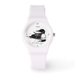 Montre Loon Swimming Bird Art Thunder_Cove