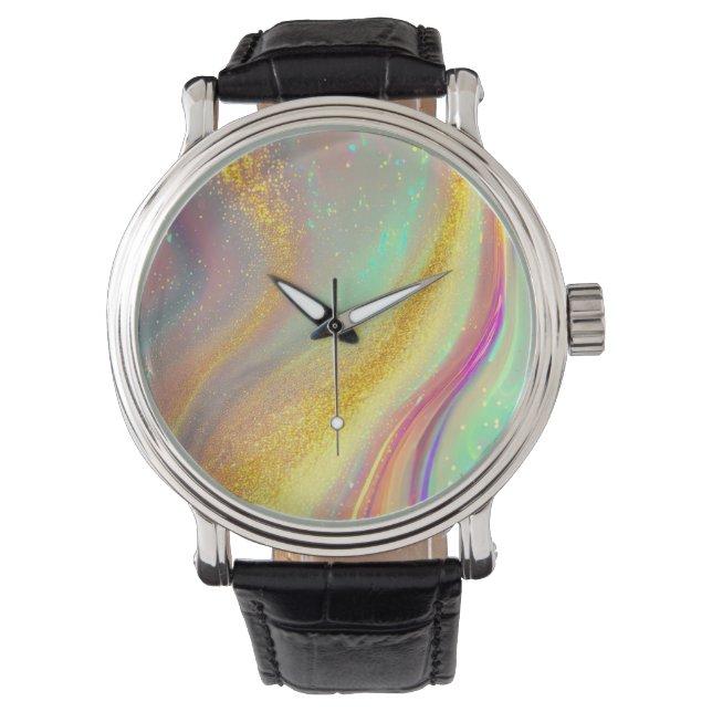 Montre L'Opale holographique brillante (devant)