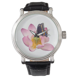 Montre Lotus et papillon