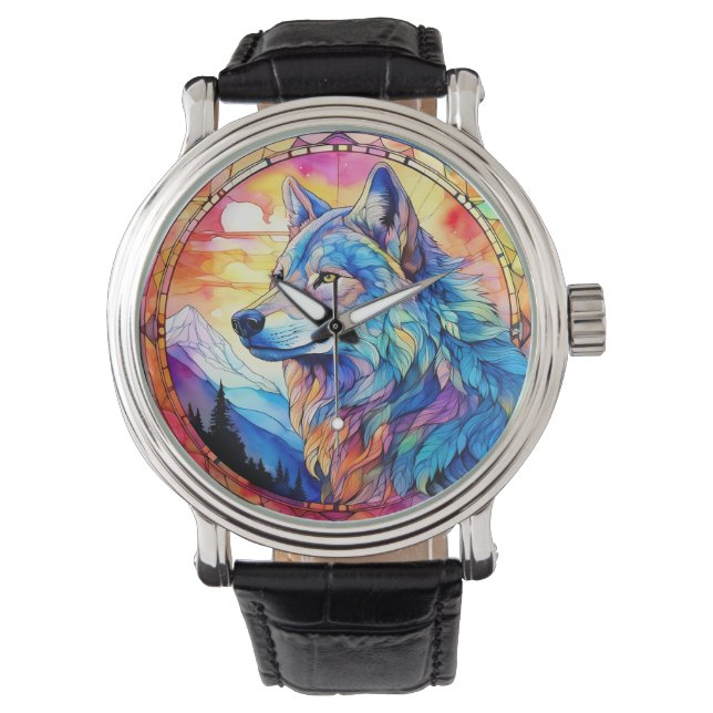 Montre Loup en vitrail  (devant)