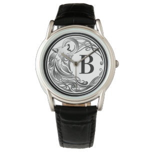 Montre Loup tribal - Monogramme ombragé