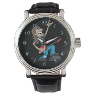 Montre Lourd Metal Rock Guitariste Dessin