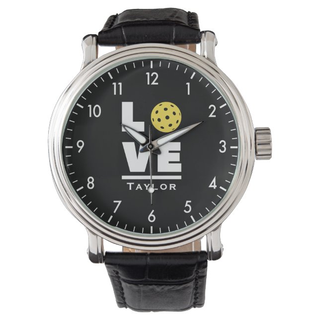 Montre Love And Live Pickleball Sports Fan Custom Name (devant)