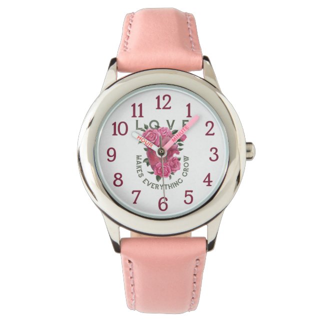 Montre Love Makes Everything Grow – Floral Heart (devant)