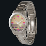 Montre Love O’Clock at Golden Hour<br><div class="desc">A square clock bathed in sunset hues,  where each hour is marked by a heart. Time flows gently,  wrapped in romance and serenity.</div>