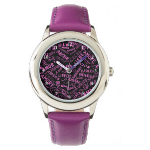 Montre Love Text Watch - Couleurs personnalisées