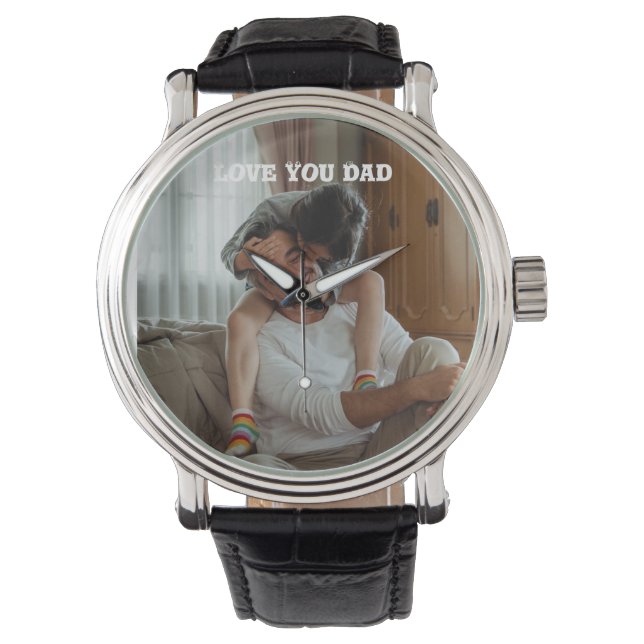 Montre Love You papa < Photo personnalisée Regarder (devant)