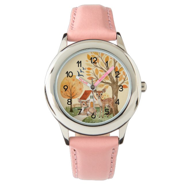 Montre Lovely Woodland Deer Campagne Accueil Enfants (devant)