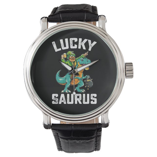 Montre Lucky Saurus Dinosaure T Rex Saint-Patrick (devant)