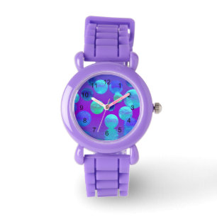 Montre Lumière abstraite violette de brume, cyan et de