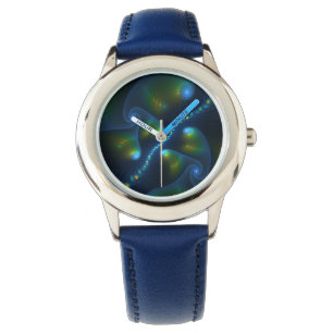 Montre Lumières de l'Imaginaire Abstrait Bleu Vert Jaune