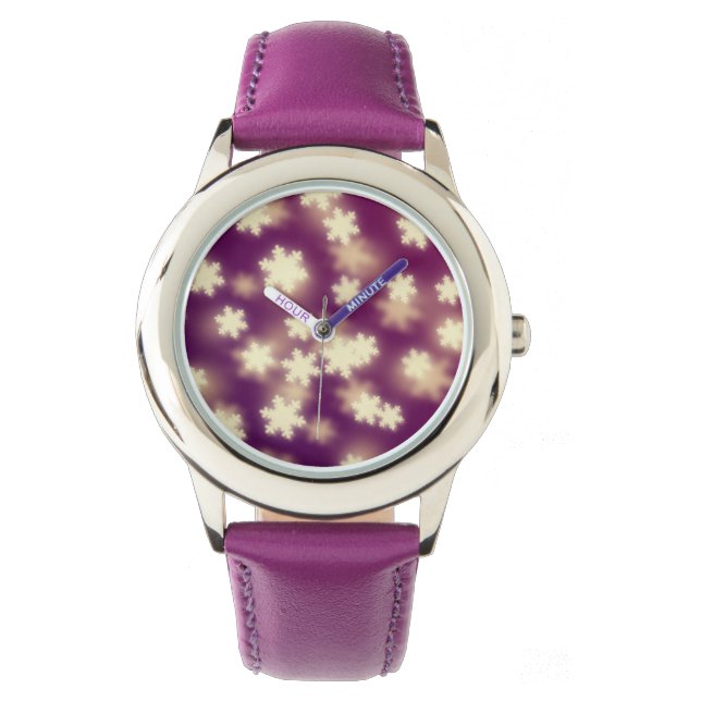 Montre Lumières Dreample Purple Snowflake Bokeh (devant)