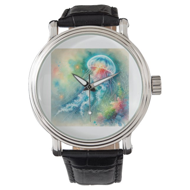 Montre Luminous jellyfish 251024AREF103 - Watercolor (devant)
