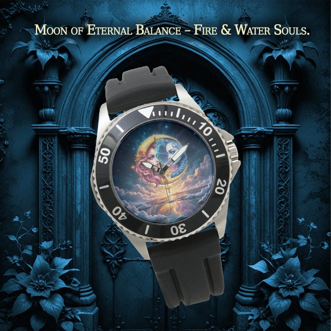 Montre Lune de l'Équilibre Éternel – Âmes de Feu et d'Eau (Créateur téléchargé)