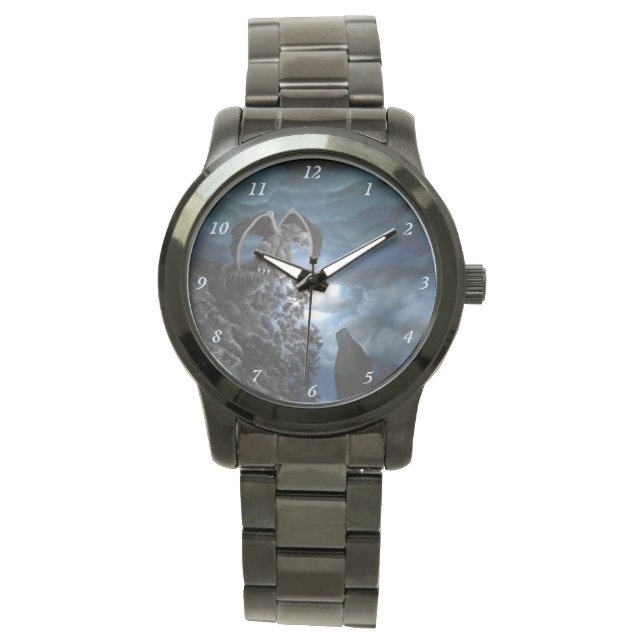Montre Lune de loup - Loup avec Golem (devant)