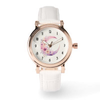 Lune rose Croissant avec de jolies fleurs
