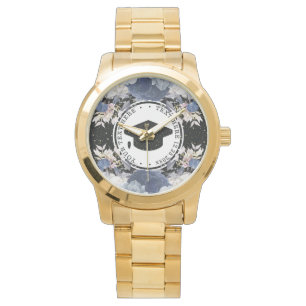 Montre Luxe Black Gold Parties scintillant Floral Graduat