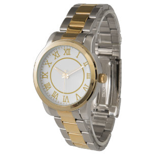 Montre luxe deux tons or et argent chiffres romain
